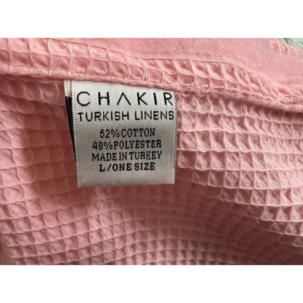 Chakir Turkish Linens Waffle Spa Body Wrap Towel Pink L One Size
